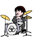 John Bonham on drum kit